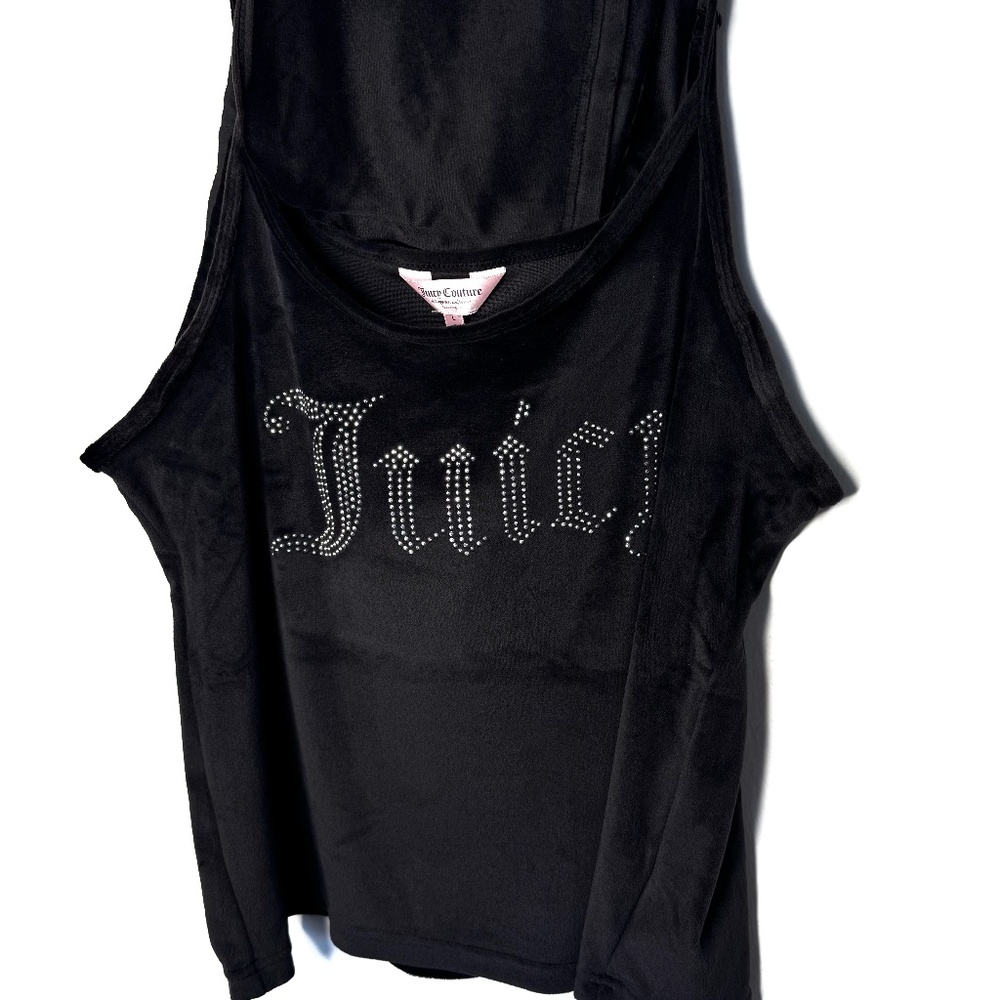 Juicy Couture black suit, tank top and shorts, size L